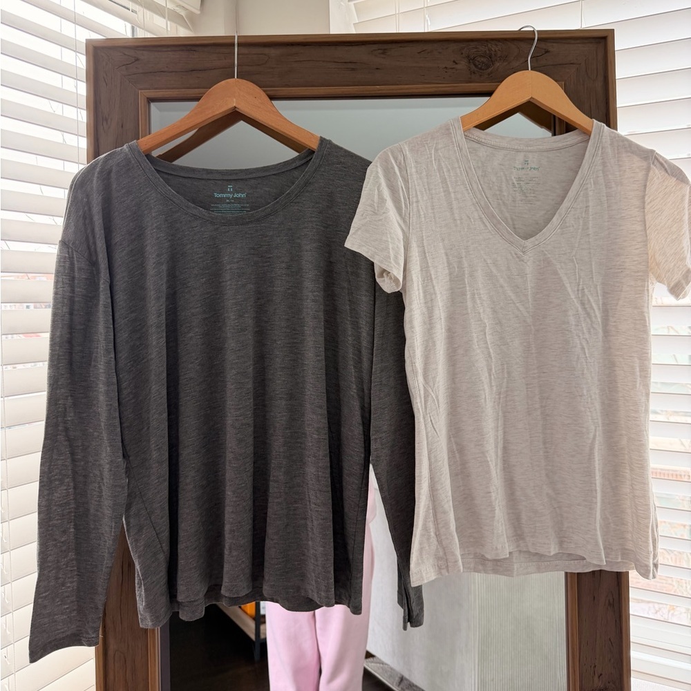 Tommy John T-shirt & Second Skin Long Sleeve Soft Cotton Top Bundle